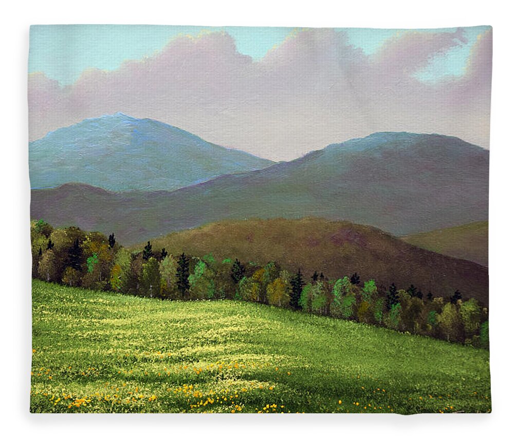 Spring Fleece Blanket featuring the painting Forest Edge In Spring by Frank Wilson