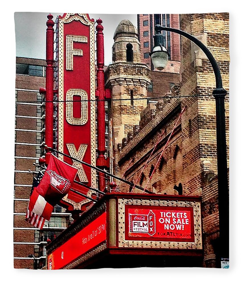 Fox Theater Fleece Blanket featuring the photograph Fox Theater - Atlanta by Robert L Jackson