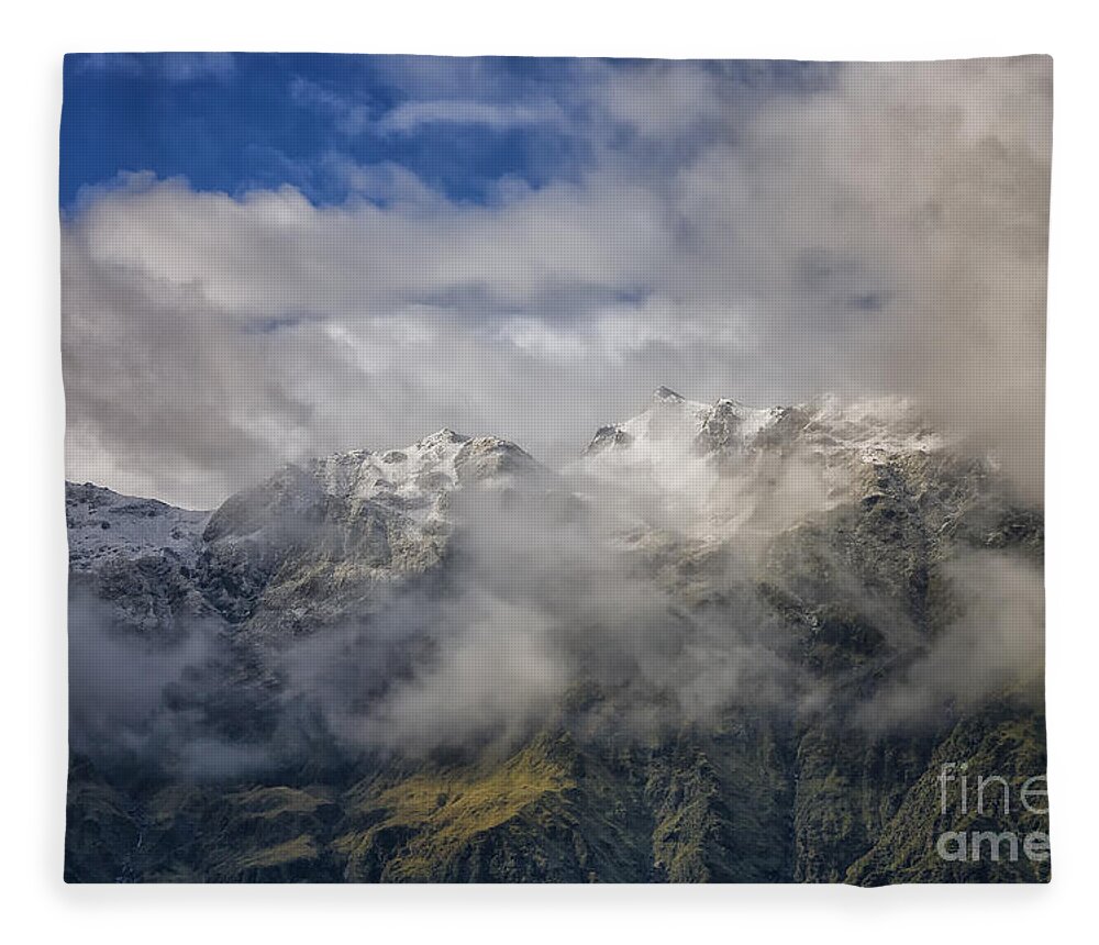 Blue Fleece Blanket featuring the photograph Franz Josef Glacier in New Zealand by Patricia Hofmeester