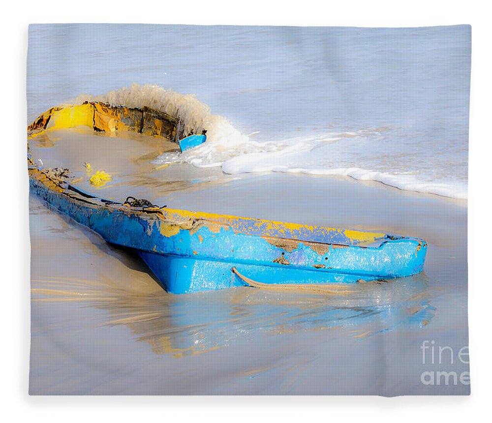 Free Boat - Bring Shovel Iii Fleece Blanket featuring the photograph Free Boat - Bring Shovel III by Debra Martz