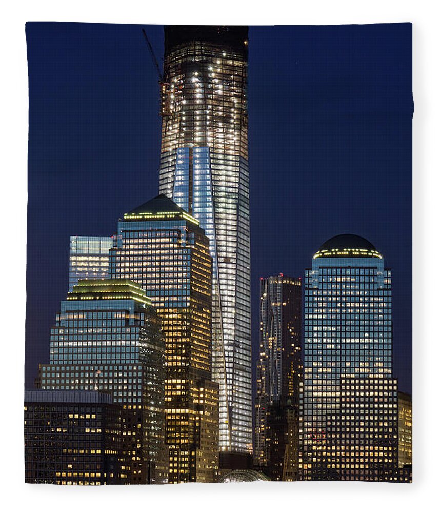 Downtown District Fleece Blanket featuring the photograph Freedom Tower And New York Syline At by Siegfried Layda