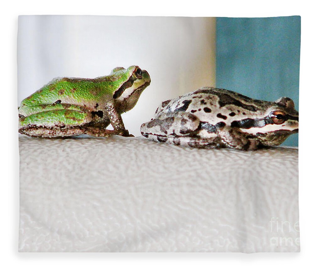 Frog Fleece Blanket featuring the photograph Frog Flatulence - A Case Study by Rory Siegel