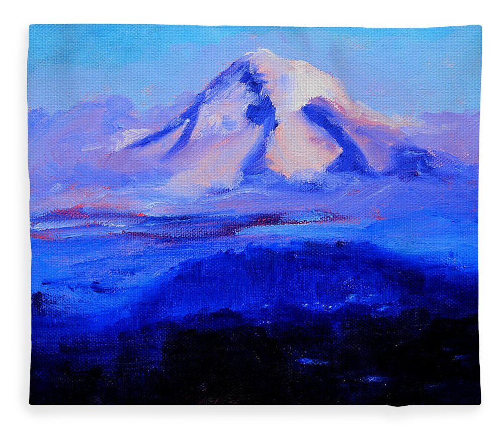 Oregon Fleece Blanket featuring the painting From Portland by Nancy Merkle