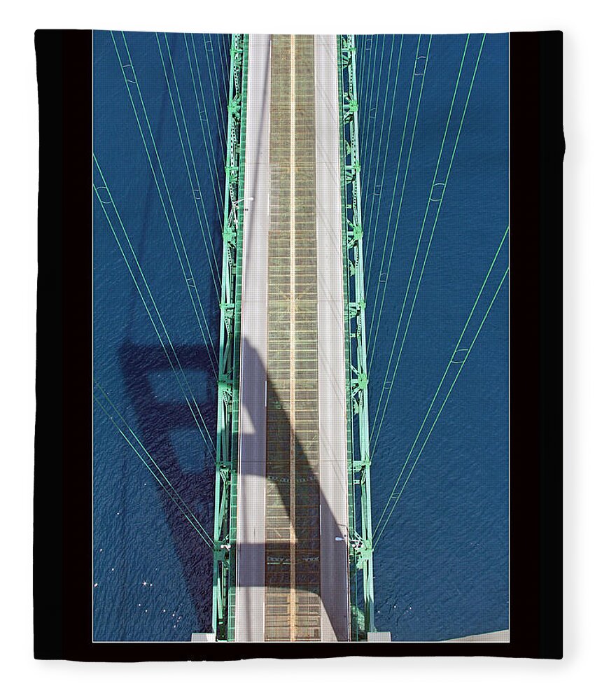 Mackinac Bridge Fleece Blanket featuring the photograph From the Top by Jackson Pearson