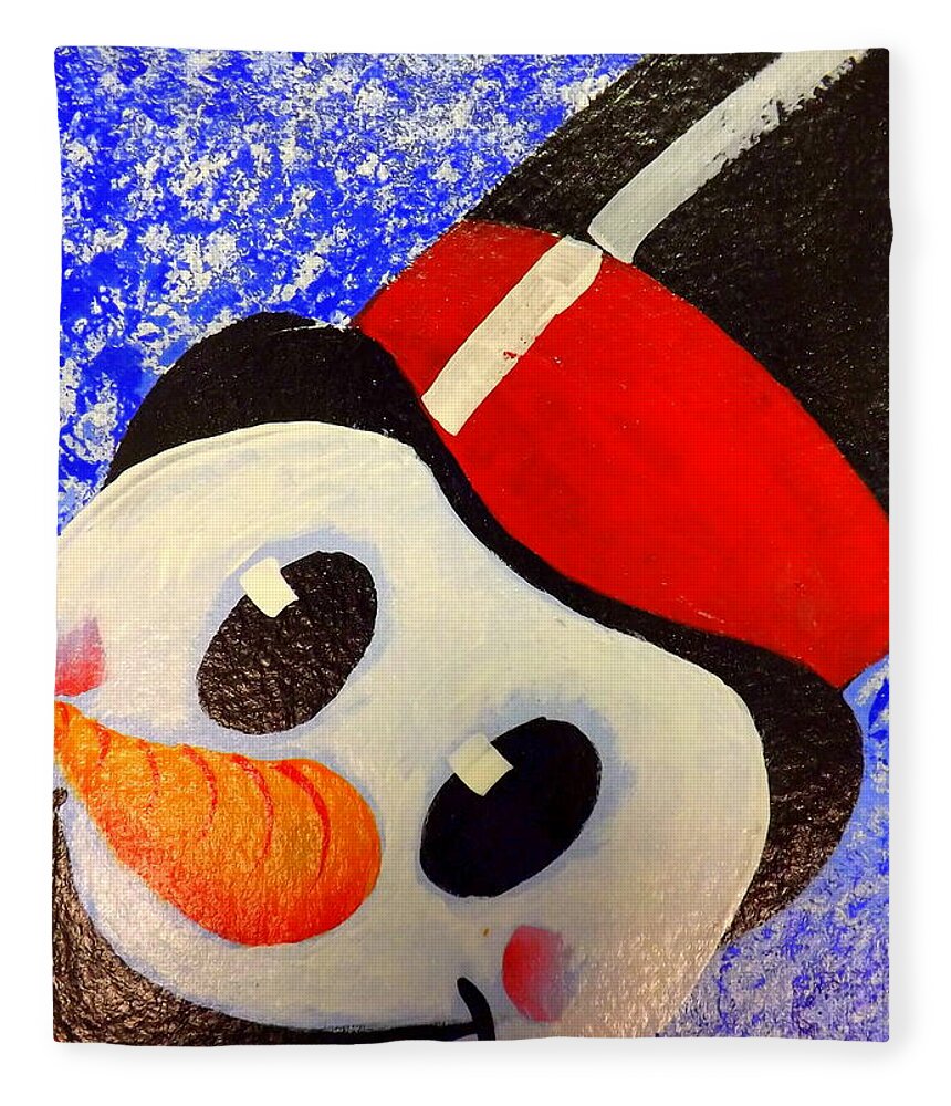 Frosty Fleece Blanket featuring the painting Frosty by Darren Robinson