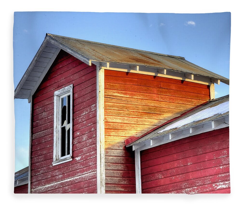 Ft Fleece Blanket featuring the photograph Ft Collins Barn 13502 by Jerry Sodorff