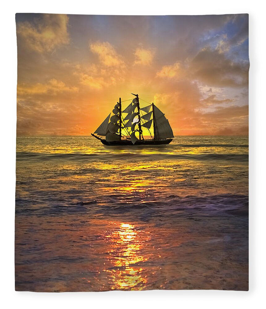 Boats Fleece Blanket featuring the photograph Full Sail by Debra and Dave Vanderlaan