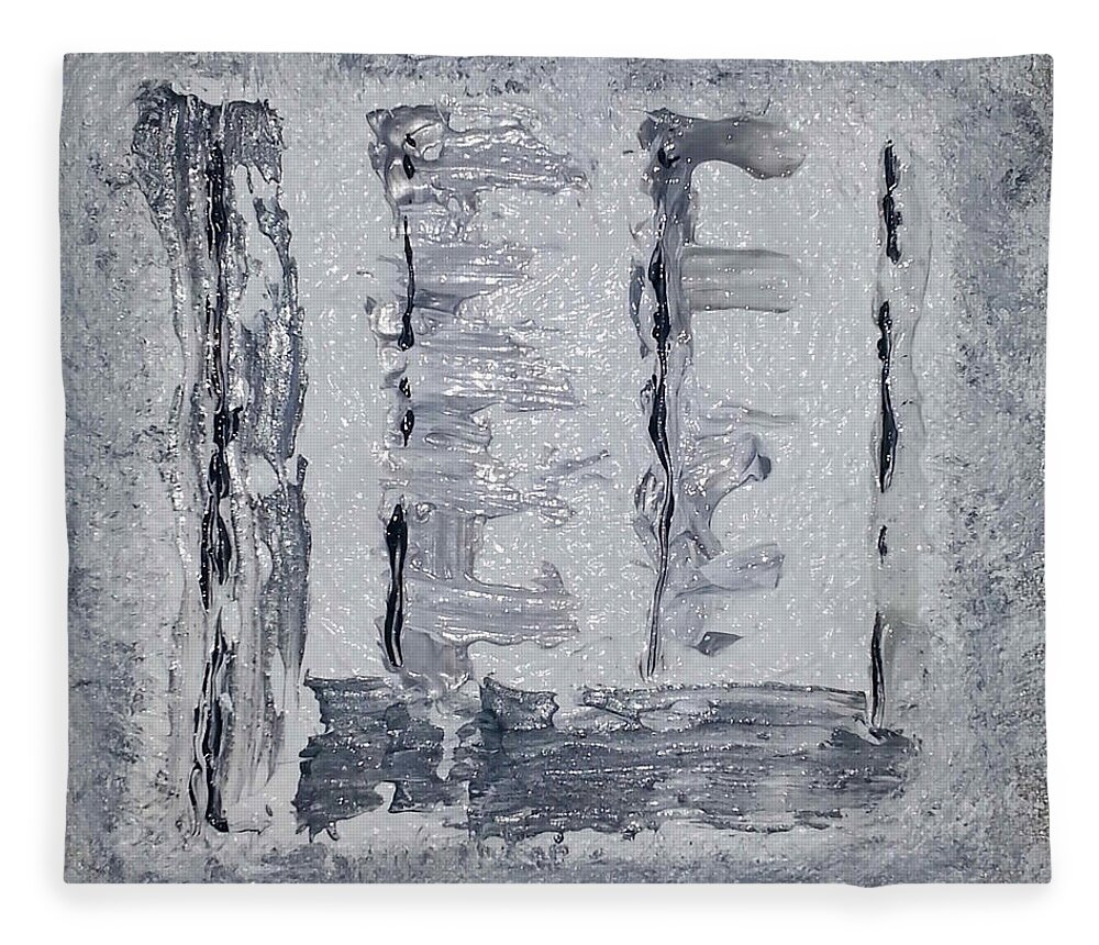Abstract Painting Fleece Blanket featuring the painting G2 - greys by KUNST MIT HERZ Art with heart