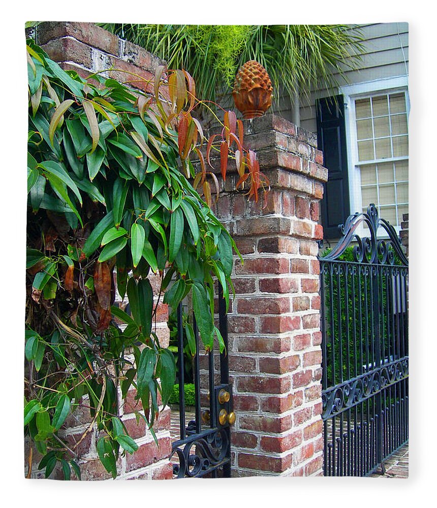 Charleston Fleece Blanket featuring the photograph Gates of Charleston 2 by Deborah Ferree