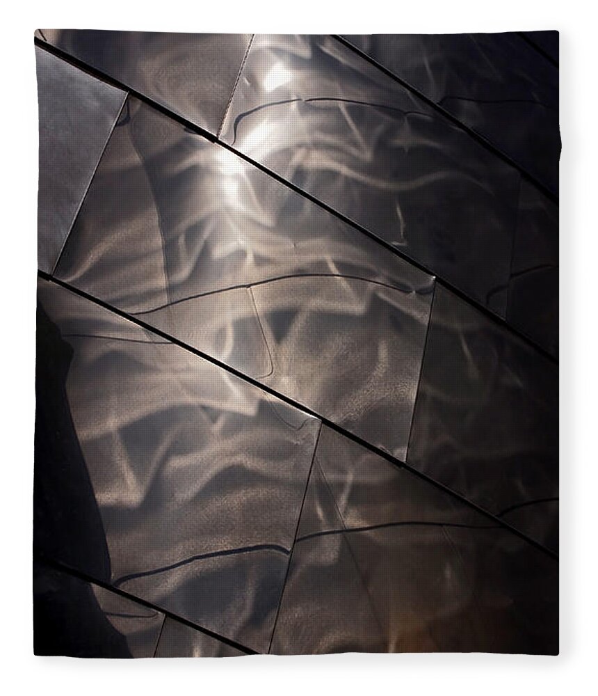 Abstract Fleece Blanket featuring the photograph Gehry Magic by Rona Black