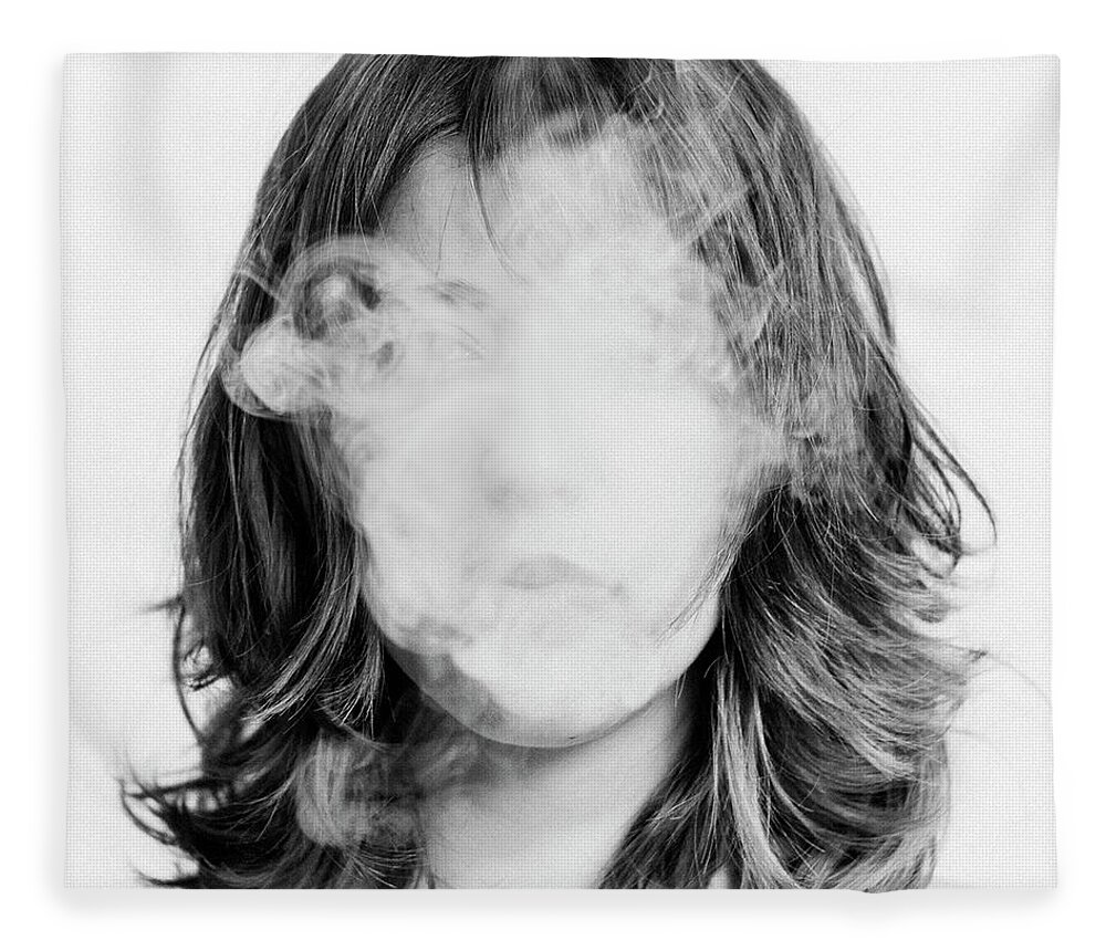 People Fleece Blanket featuring the photograph Girl Smoking by Lita Bosch