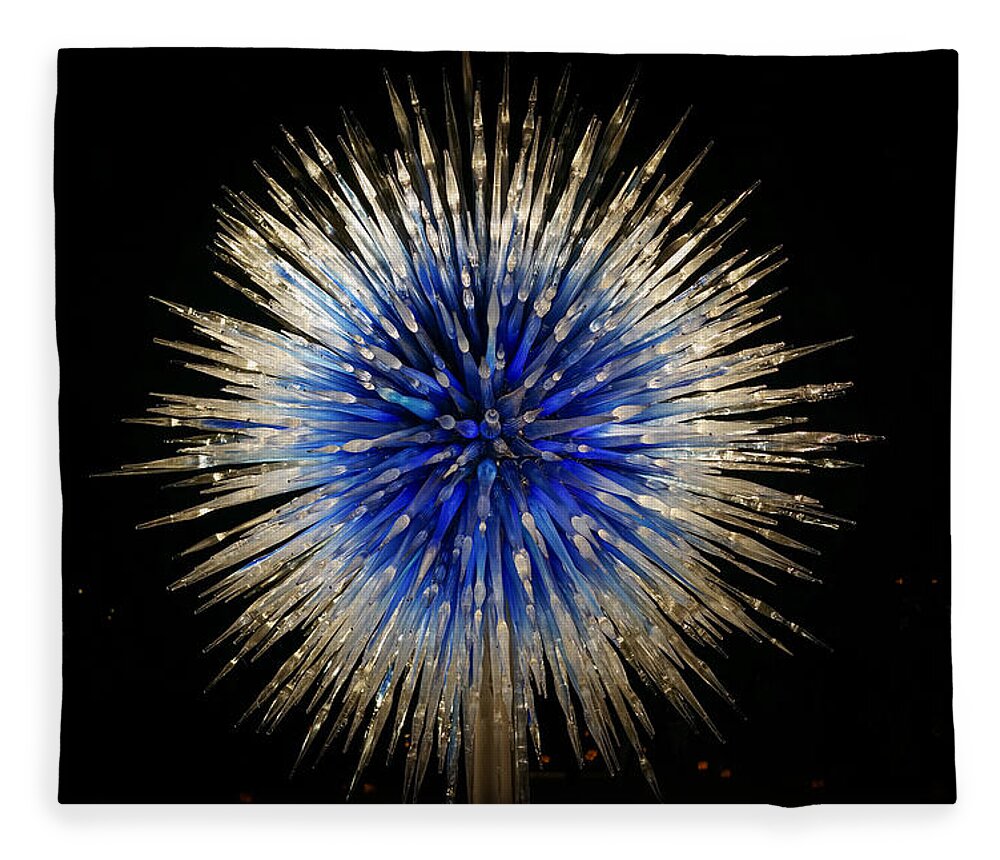  Exhibit Fleece Blanket featuring the photograph Glass Burst by Weir Here And There