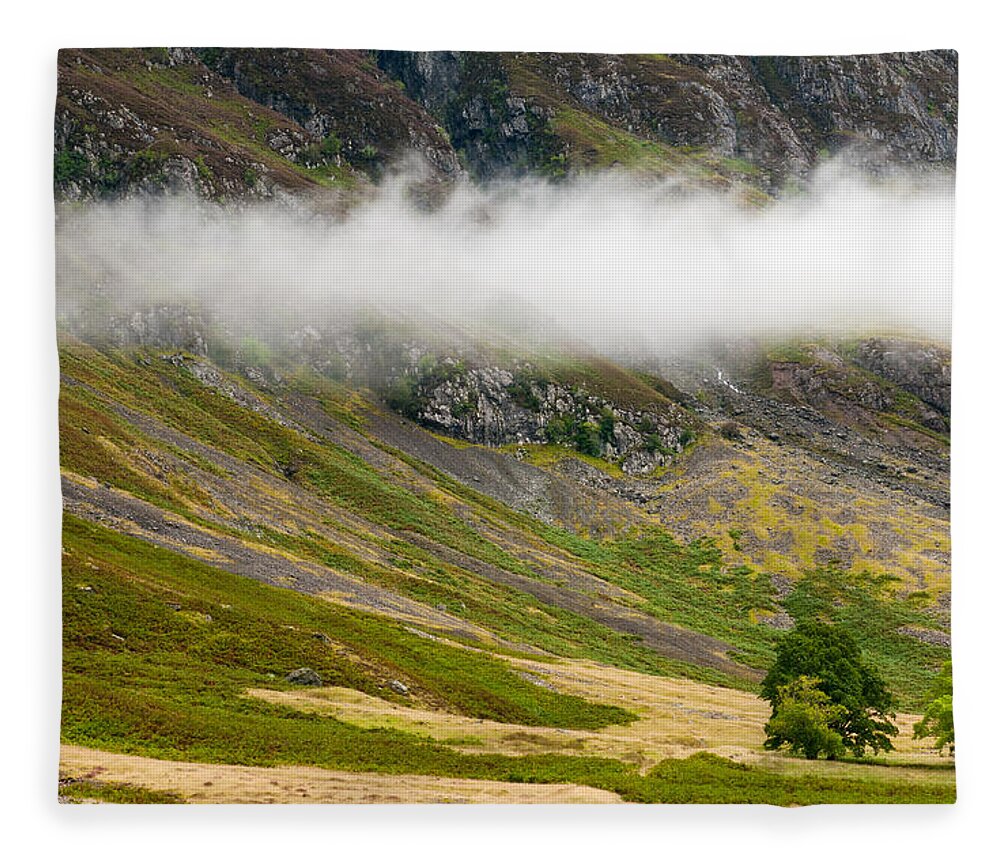 Michalakis Ppalis Fleece Blanket featuring the photograph Misty Mountain Landscape by Michalakis Ppalis