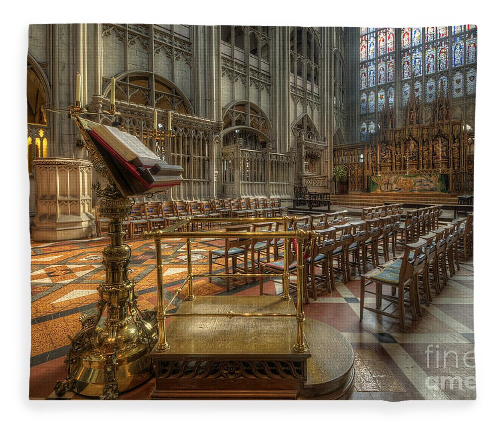 Hdr Fleece Blanket featuring the photograph Gloucester Cathedral 4.0 by Yhun Suarez