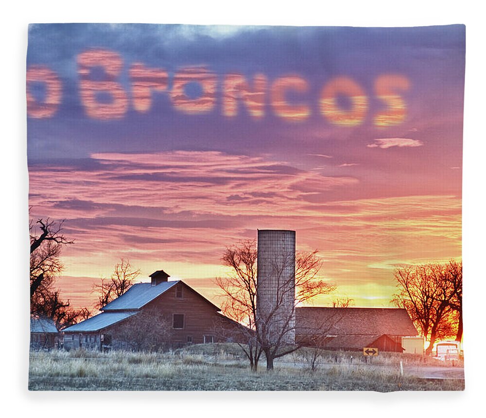 Broncos Fleece Blanket featuring the photograph Go Broncos Colorado Country by James BO Insogna