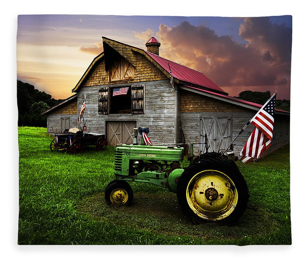 American Fleece Blanket featuring the photograph God Bless America by Debra and Dave Vanderlaan