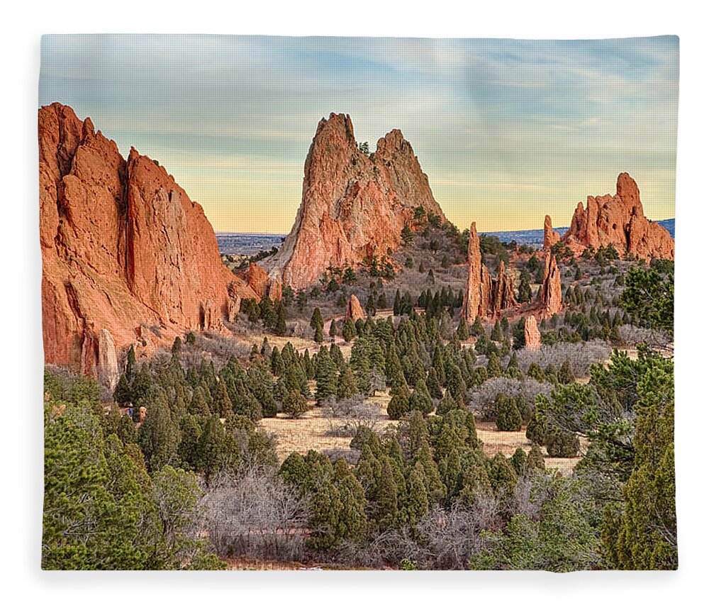 Garden Of The Gods Fleece Blanket featuring the photograph Gods Colorado Garden by James BO Insogna
