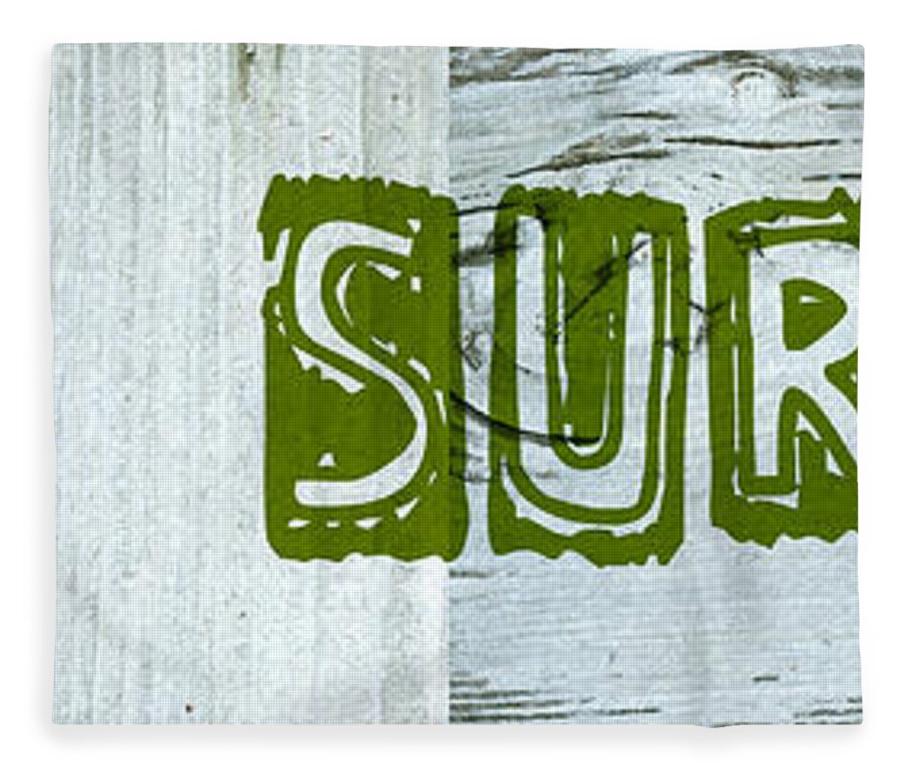 Gone Surfing Fleece Blanket featuring the digital art Gone Surfing by Michelle Calkins