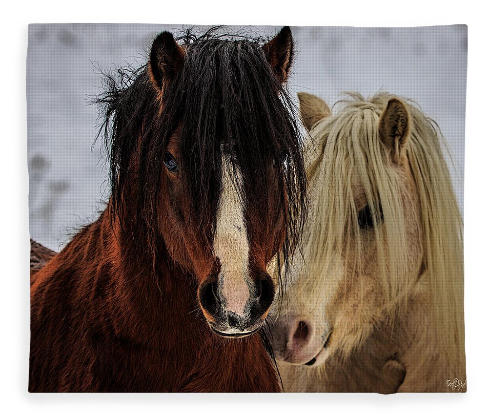 Horse Fleece Blanket featuring the photograph Good Friends by Everet Regal