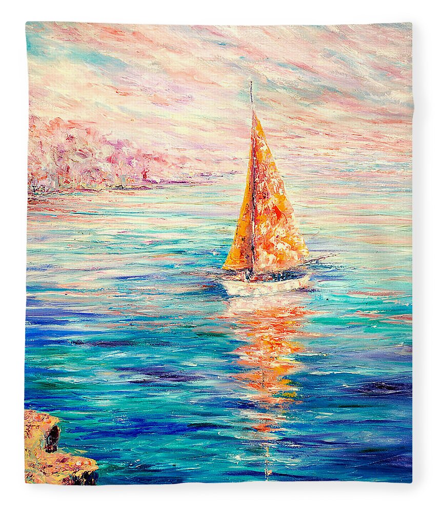 Contemporary Impressionism Fleece Blanket featuring the painting Good Morning Beautiful by Helen Kagan