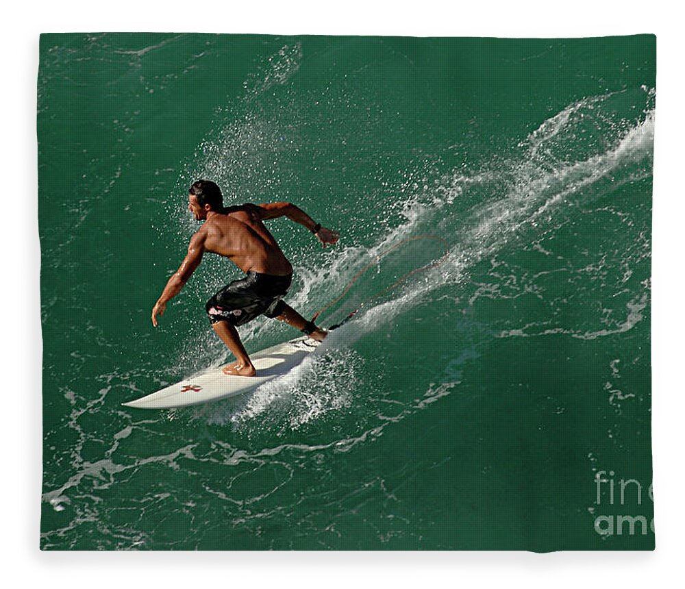 Hawaii Fleece Blanket featuring the photograph Good Waves Good Body by Bob Christopher