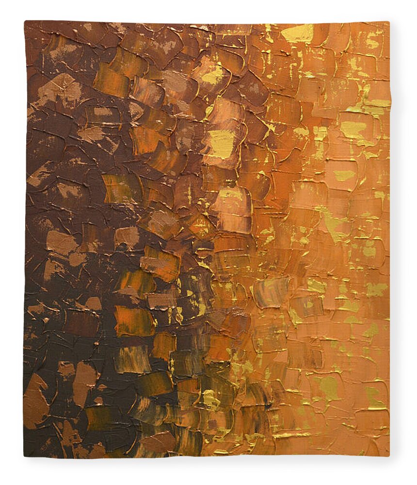 Man Cave Fleece Blanket featuring the painting Gradient Metal by Linda Bailey