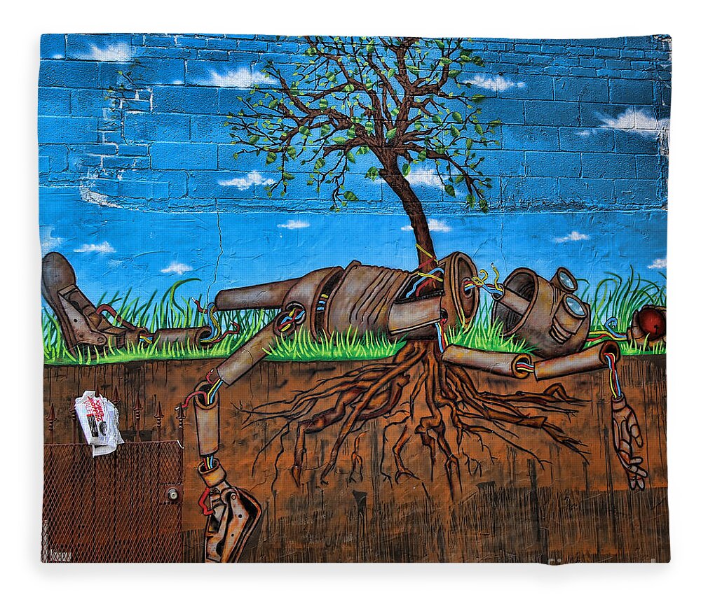 Graffiti Fleece Blanket featuring the photograph Graffiti NY IV by Chuck Kuhn