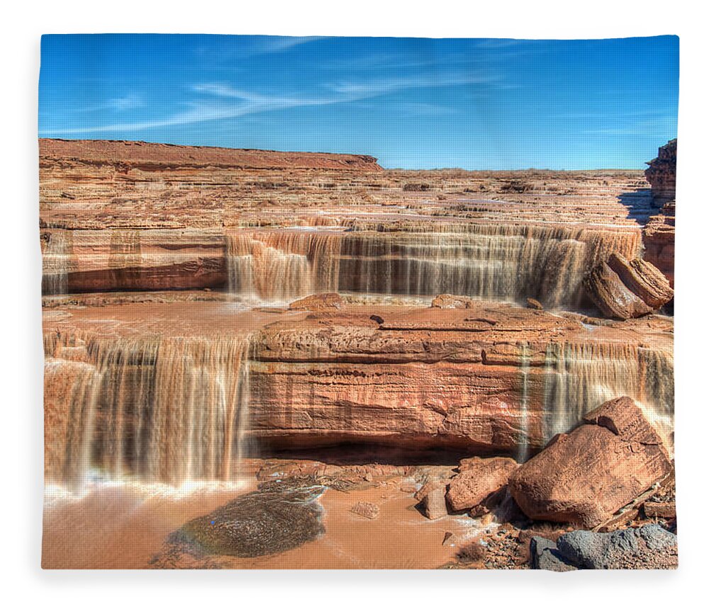 Photograph Fleece Blanket featuring the photograph Grand Falls by Richard Gehlbach