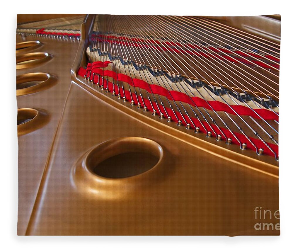 Piano Fleece Blanket featuring the photograph Grand Piano by Ann Horn