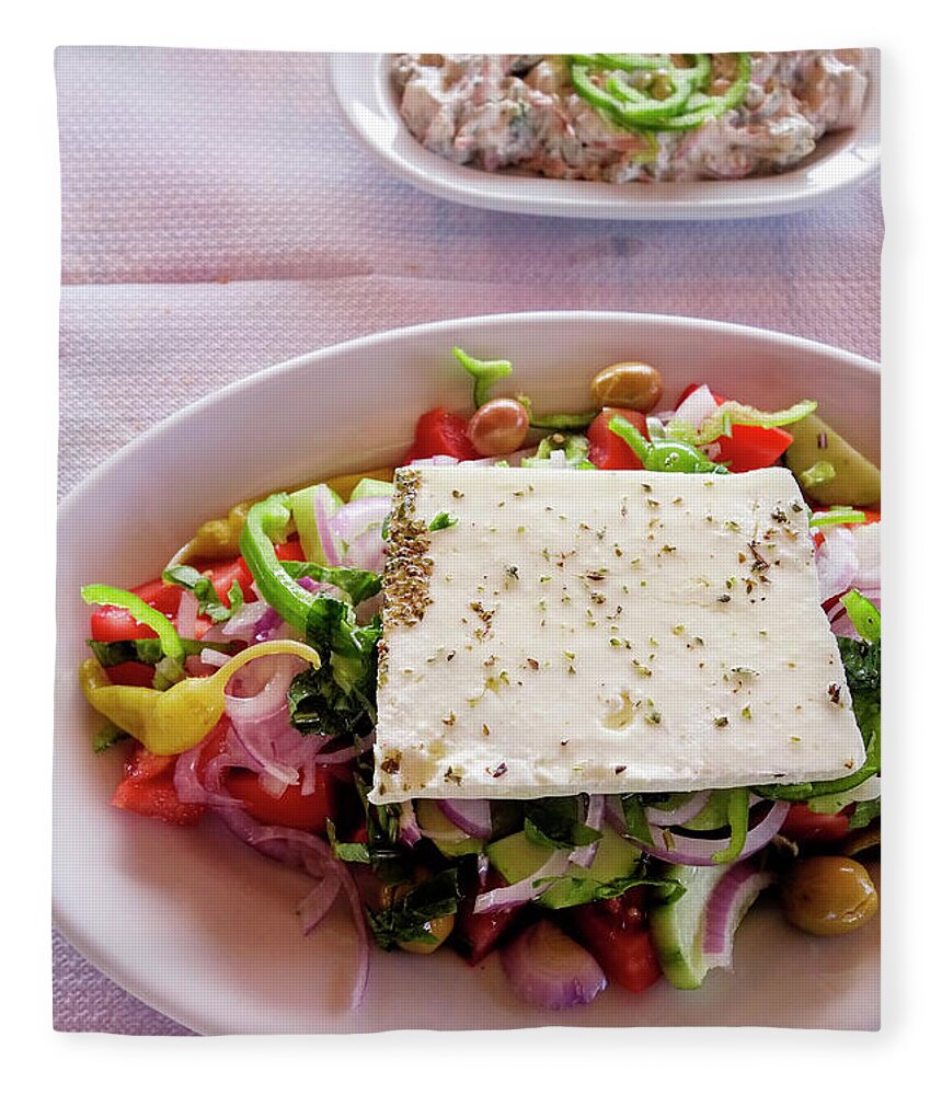 Greek Culture Fleece Blanket featuring the photograph Greek Cuisine by Steve Outram