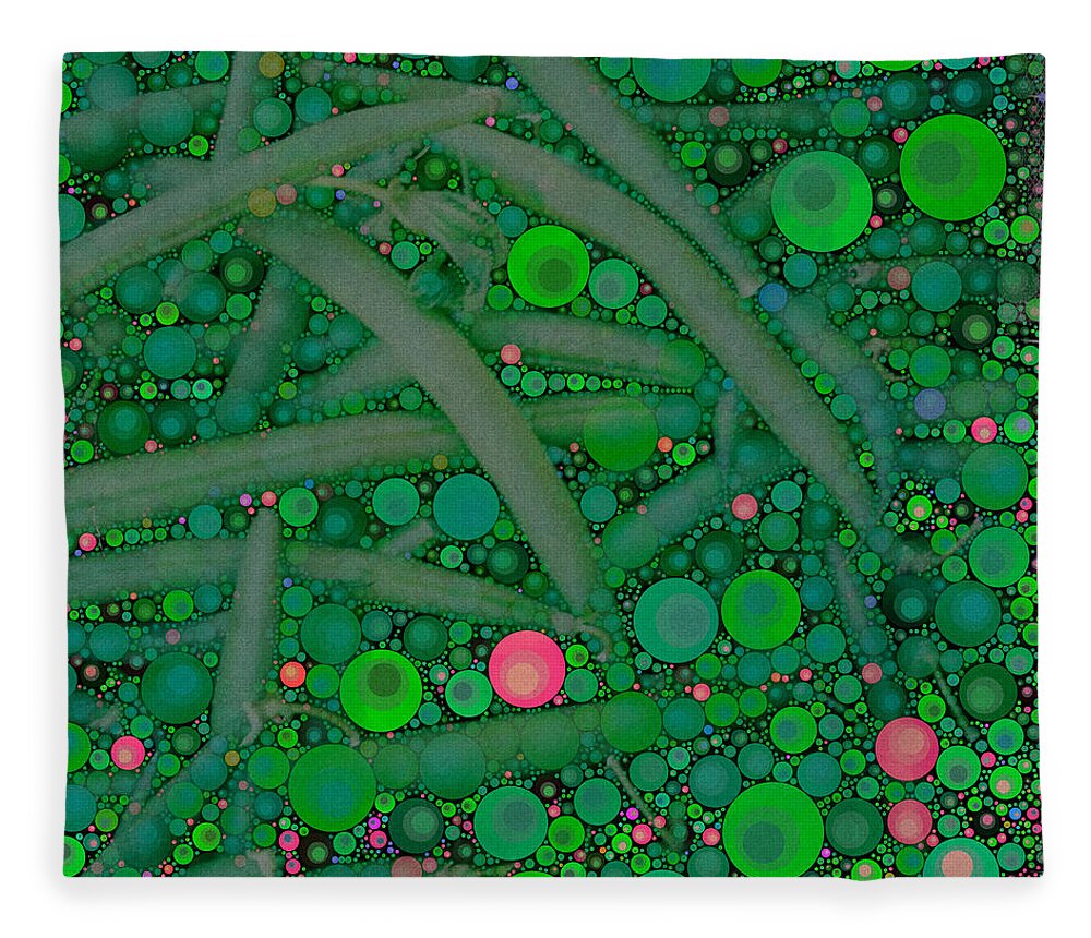 Circles Fleece Blanket featuring the digital art Green Beans by Dorian Hill