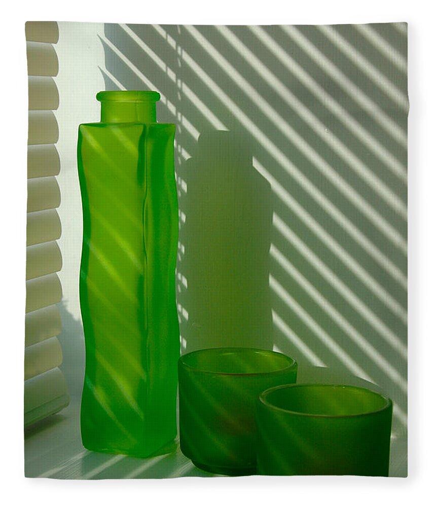Glass Fleece Blanket featuring the photograph Green Green Glass by Randi Grace Nilsberg