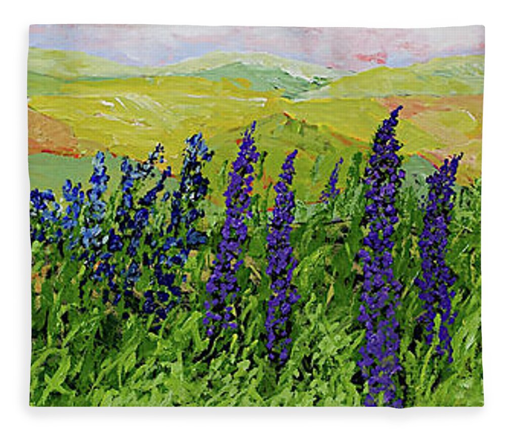 Landscape Fleece Blanket featuring the painting Growing Tall by Allan P Friedlander
