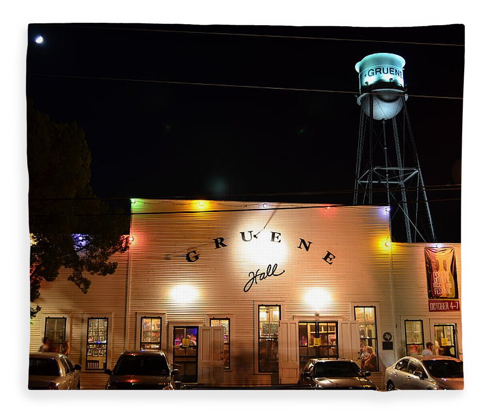 Timed Exposure Fleece Blanket featuring the photograph Gruene Hall by David Morefield