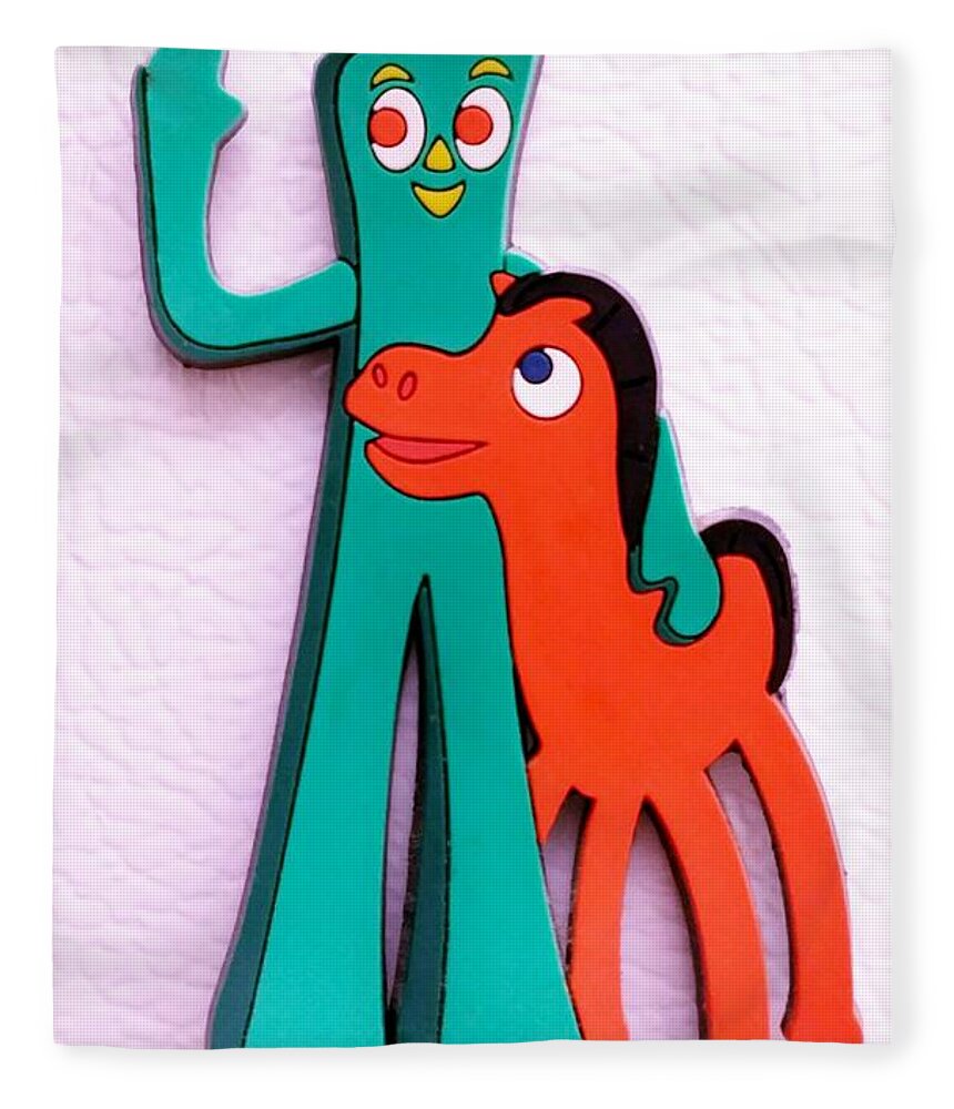 Gumby Fleece Blanket featuring the photograph Gumby And Pokey B F F by Rob Hans