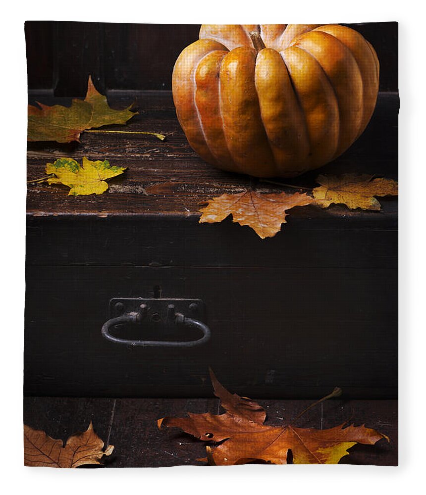 Halloween Fleece Blanket featuring the photograph Halloween Pumpkin by Jelena Jovanovic