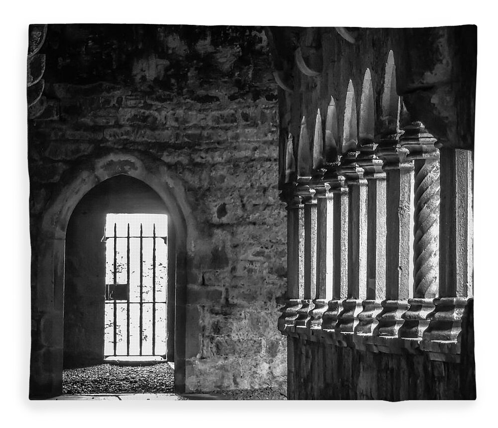 15th Century Fleece Blanket featuring the photograph Halls of Quin Abbey by James Truett