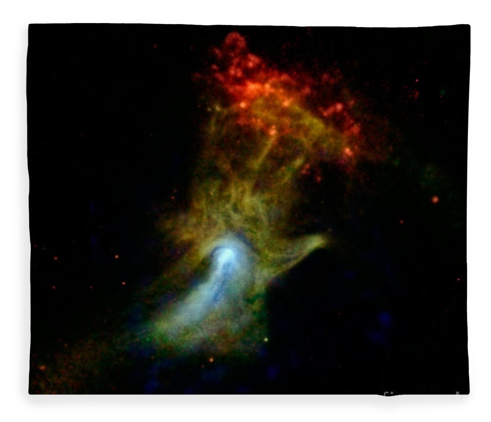 Galaxy Fleece Blanket featuring the photograph Hand Of God Pulsar Wind Nebula by Science Source