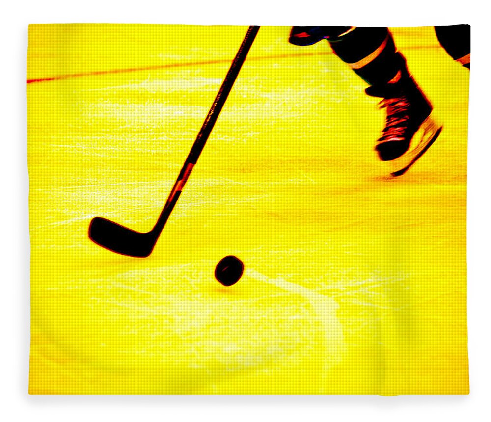 Hockey Fleece Blanket featuring the photograph Handling It by Karol Livote
