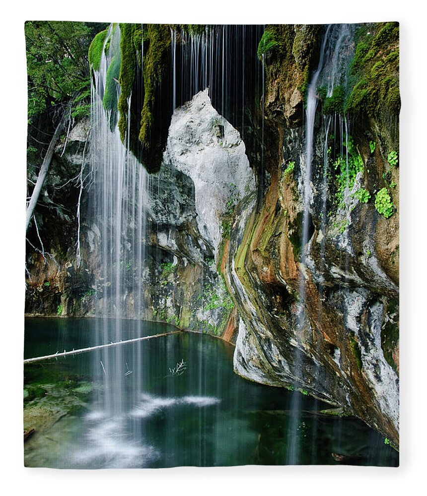 Scenics Fleece Blanket featuring the photograph Hanging Lake Falls by Robin Wilson Photography