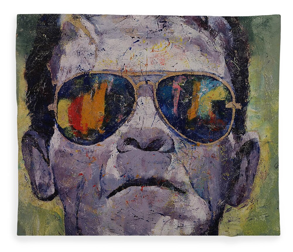 Art Fleece Blanket featuring the painting Frankenstein by Michael Creese