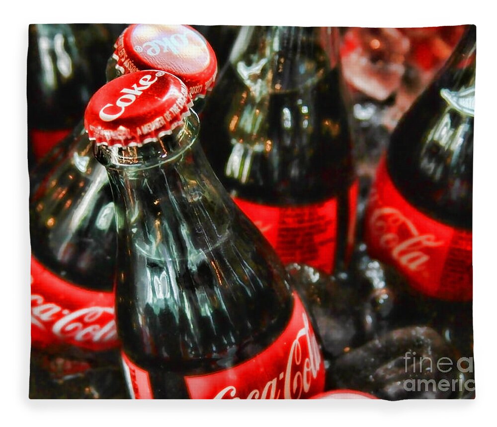 Coke Fleece Blanket featuring the photograph Have a Coke and Give a Smile by Diana Sainz by Diana Raquel Sainz