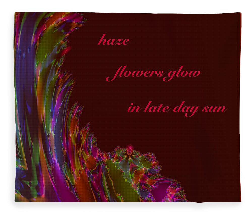 Poetry Fleece Blanket featuring the digital art Haze Haiga by Judi Suni Hall