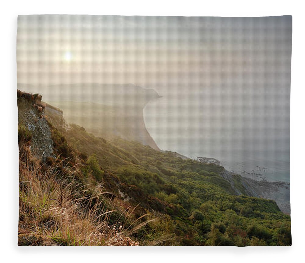 Tranquility Fleece Blanket featuring the photograph Hazy Sunrise From The Summit Of Golden by James Osmond