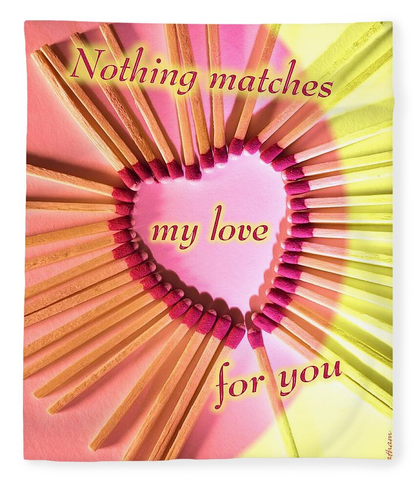 Small Matches Fleece Blanket featuring the digital art Heart Matches by Kae Cheatham