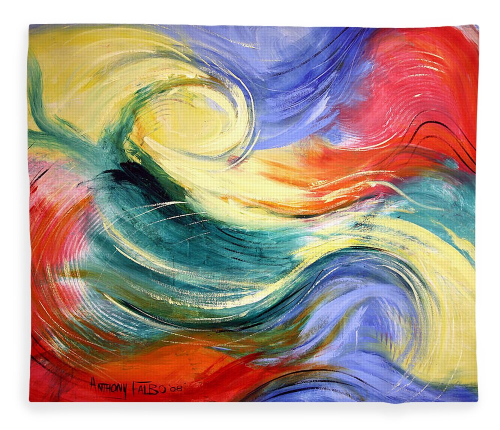 Abstract Fleece Blanket featuring the painting Heaven by Anthony Falbo
