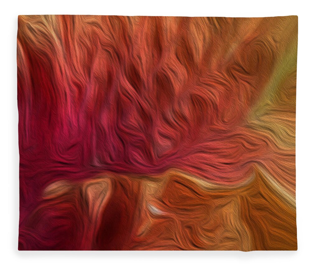 Acrylic Fleece Blanket featuring the painting Hibiscus Right Panel by Vincent Franco