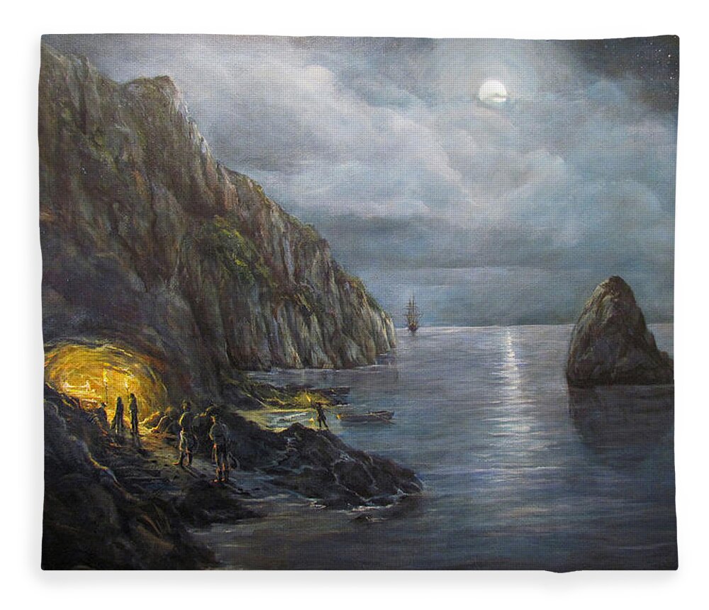 Nature Fleece Blanket featuring the painting Hiding Treasure by Donna Tucker