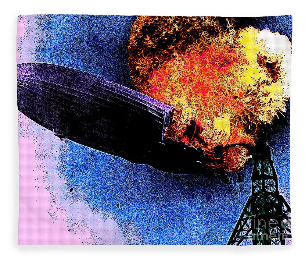 Hindenburg Disaster Fleece Blanket featuring the photograph Hindenburg 20130605 by Wingsdomain Art and Photography