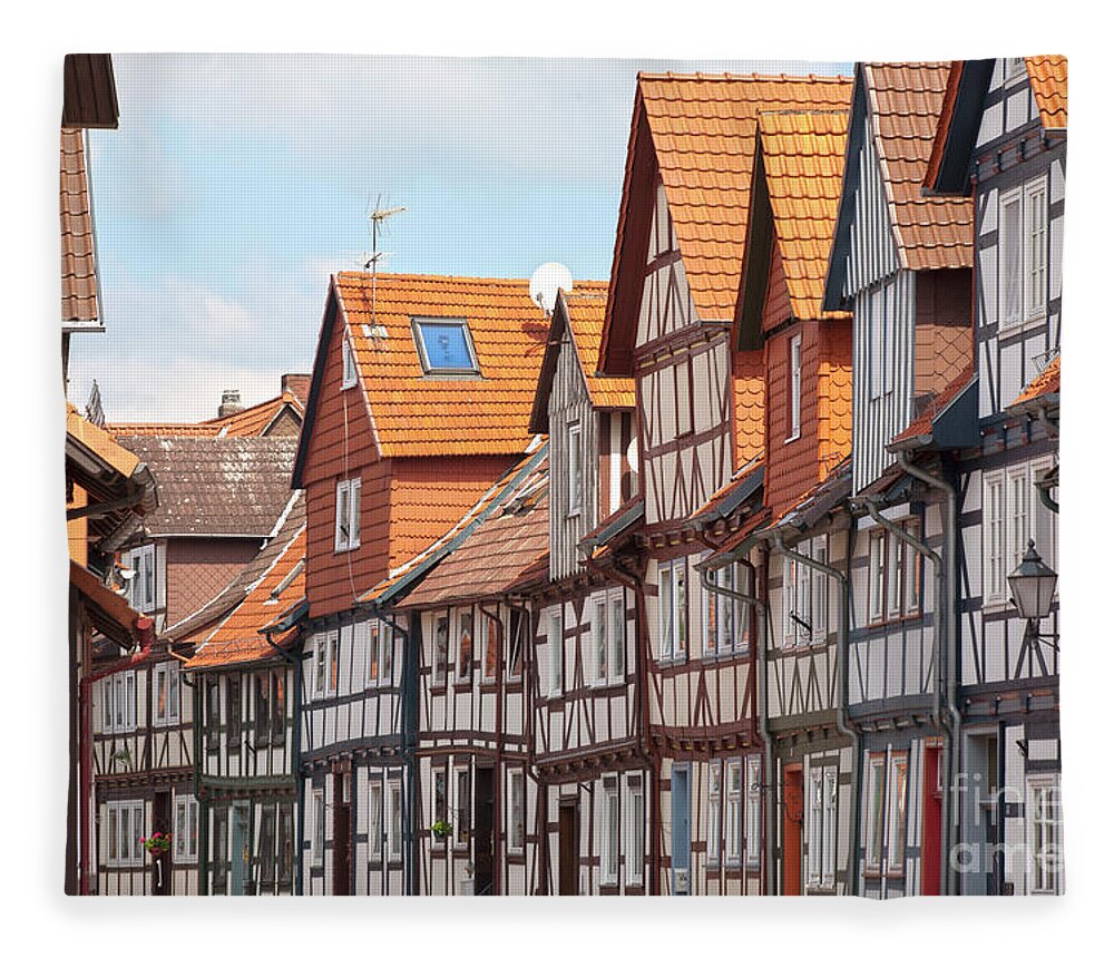City Fleece Blanket featuring the photograph Historic houses in Germany by Heiko Koehrer-Wagner